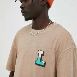 Ανδρικά Μπλουζάκια Βαμβακερό μπλουζάκι Lee μπεζ -Lee Κατάστημα unnamed file 549