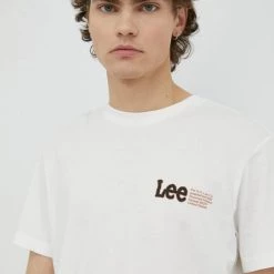 Ανδρικά Μπλουζάκια Βαμβακερό μπλουζάκι Lee άσπρο -Lee Κατάστημα unnamed file 576