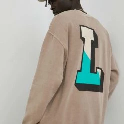 Ανδρικά Χωρίς φερμουάρ Βαμβακερή μπλούζα Lee μπεζ,