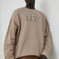 Ανδρικά Χωρίς φερμουάρ Βαμβακερή μπλούζα Lee μπεζ, -Lee Κατάστημα unnamed file 60