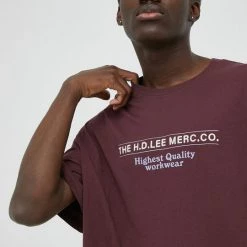 Ανδρικά Μπλουζάκια Βαμβακερό μπλουζάκι Lee κάστανο -Lee Κατάστημα unnamed file 602