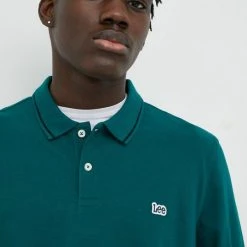 Ανδρικά Μακρυμάνικα Βαμβακερή μπλούζα με μακριά μανίκια Lee τιρκουάζ