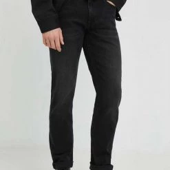 Ανδρικά Straight και Regular Τζιν παντελονι Lee Daren Zip Fly Pitch Black μαύρο