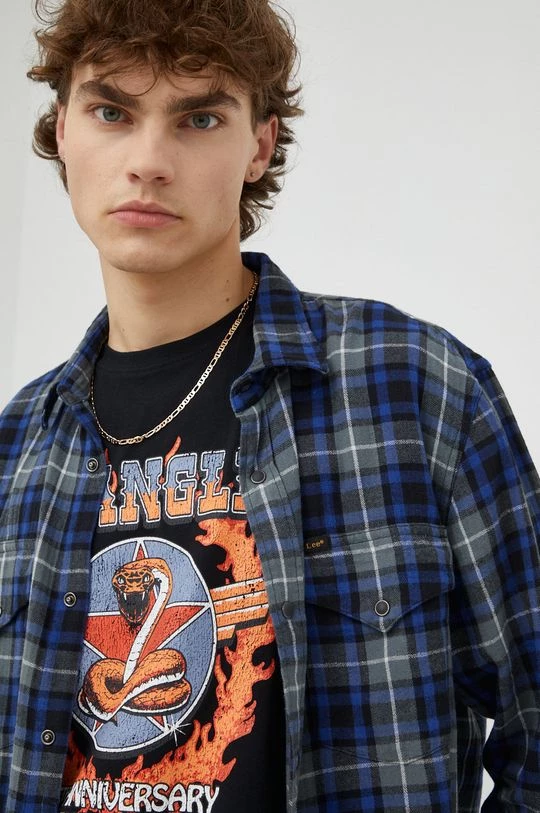 Ανδρικά Πουκάμισα Βαμβακερό πουκάμισο Lee χρώμα: ναυτικό μπλε, 7 Ανδρικά Πουκάμισα Βαμβακερό πουκάμισο Lee χρώμα: ναυτικό μπλε, - Image 5