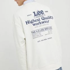 Ανδρικά Χωρίς φερμουάρ Βαμβακερή μπλούζα Lee άσπρο, -Lee Κατάστημα unnamed file 714