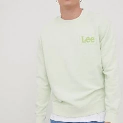 Ανδρικά Χωρίς φερμουάρ Βαμβακερή μπλούζα Lee πράσινο,