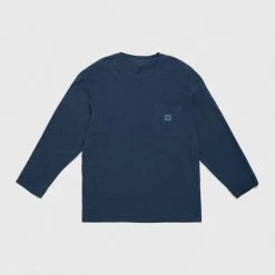 Ανδρικά Μακρυμάνικα Βαμβακερή μπλούζα με μακριά μανίκια Lee ναυτικό μπλε