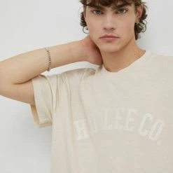 Ανδρικά Μπλουζάκια Βαμβακερό μπλουζάκι Lee μπεζ -Lee Κατάστημα unnamed file 915