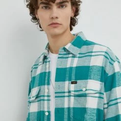 Ανδρικά Πουκάμισα Βαμβακερό πουκάμισο Lee χρώμα: τιρκουάζ, -Lee Κατάστημα unnamed file 921