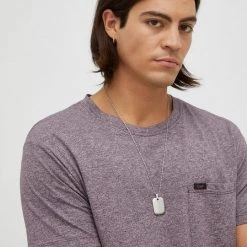 Ανδρικά Μπλουζάκια Βαμβακερό μπλουζάκι Lee μοβ -Lee Κατάστημα unnamed file 955