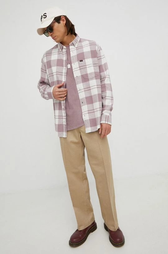 Ανδρικά Μπλουζάκια Βαμβακερό μπλουζάκι Lee ροζ 4 Ανδρικά Μπλουζάκια Βαμβακερό μπλουζάκι Lee ροζ - Image 2