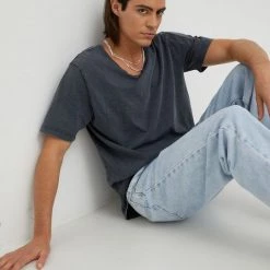 Ανδρικά Μπλουζάκια Βαμβακερό μπλουζάκι Lee γκρι