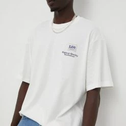 Ανδρικά Μπλουζάκια Βαμβακερό μπλουζάκι Lee μπεζ -Lee Κατάστημα unnamed file 984