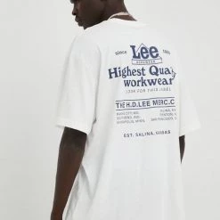 Ανδρικά Μπλουζάκια Βαμβακερό μπλουζάκι Lee μπεζ -Lee Κατάστημα unnamed file 985