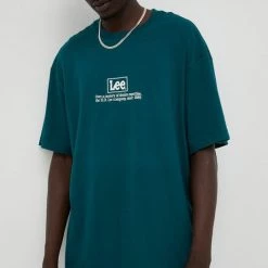 Ανδρικά Μπλουζάκια Βαμβακερό μπλουζάκι Lee πράσινο -Lee Κατάστημα unnamed file 995